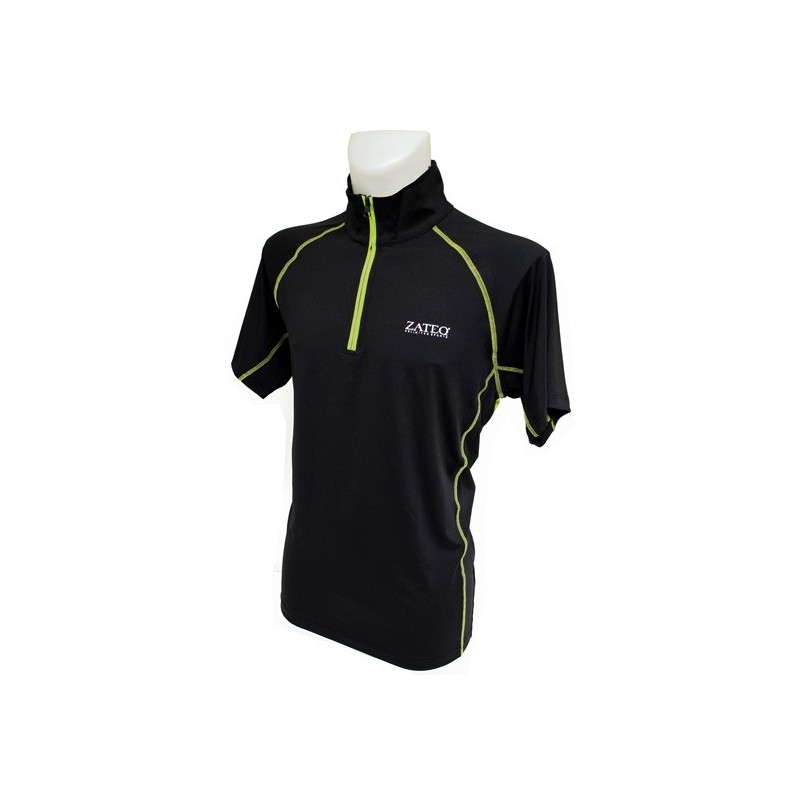Zateq Softtech Micro Zip T-Shirt Blk/Gre Zateq Softtech Micro Zip T-Shirt Blk/Gre