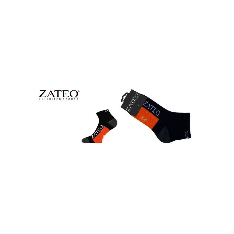 Zateq Quarter Sports Sokker blk/or - 1 par Zateq Quarter Sports Sokker blk/or - 1 par