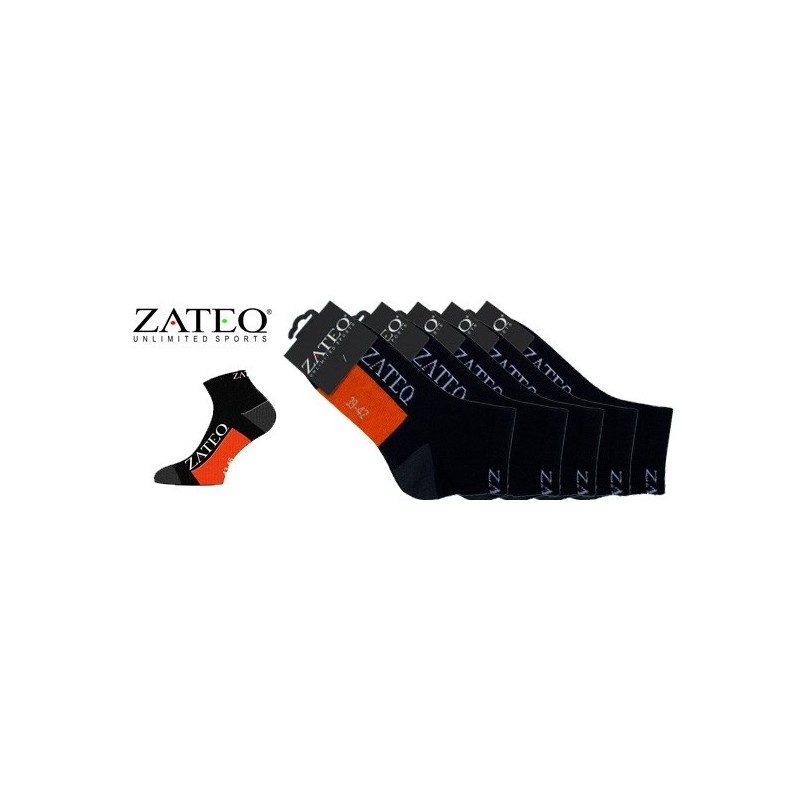 Zateq Quarter Sports Sokker blk/or - 5 par Zateq Quarter Sports Sokker blk/or - 5 par